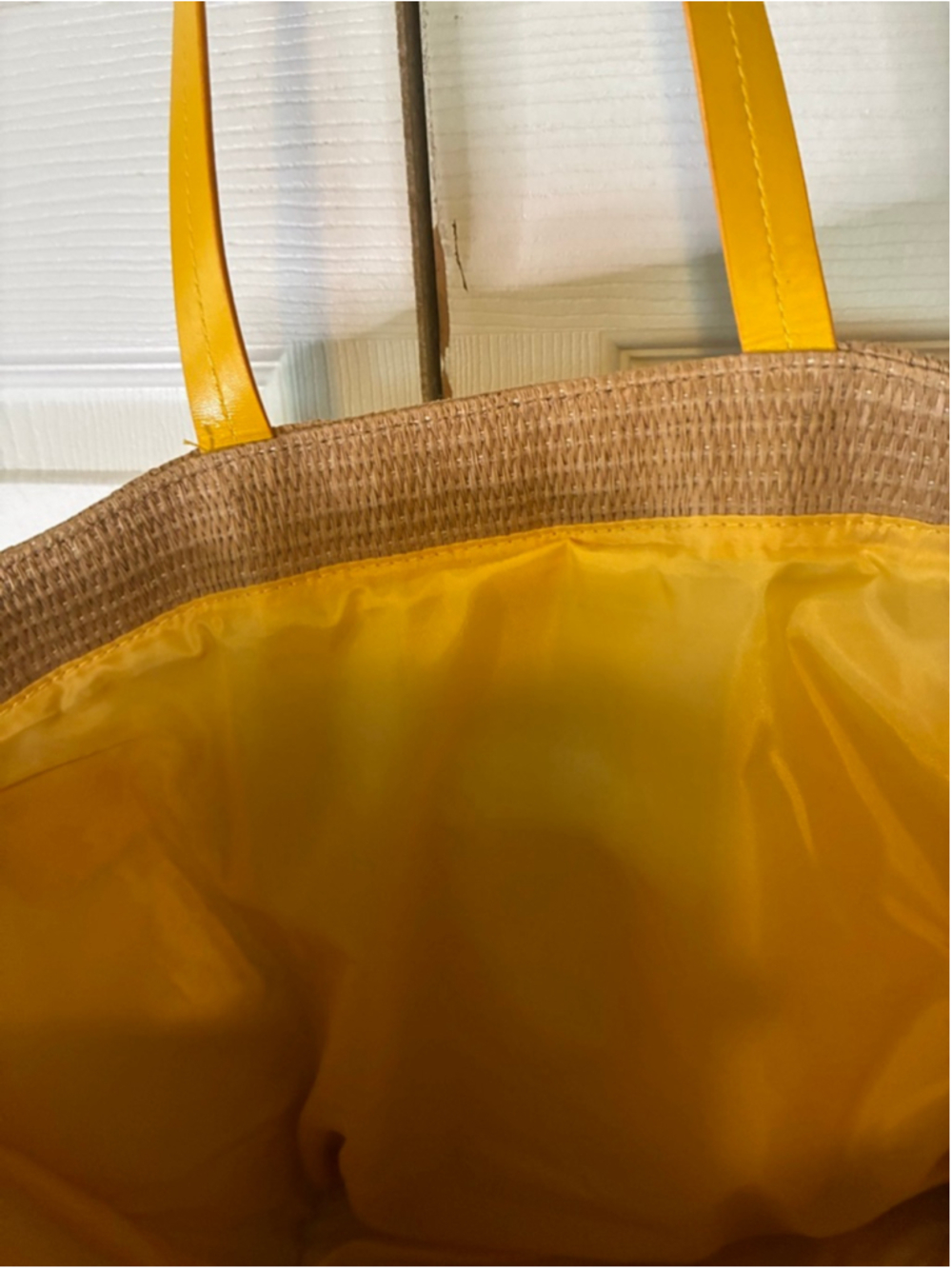 Women's Image Skincare Brown and Yellow Straw Tote Bag One Size - Picture 5 of 5